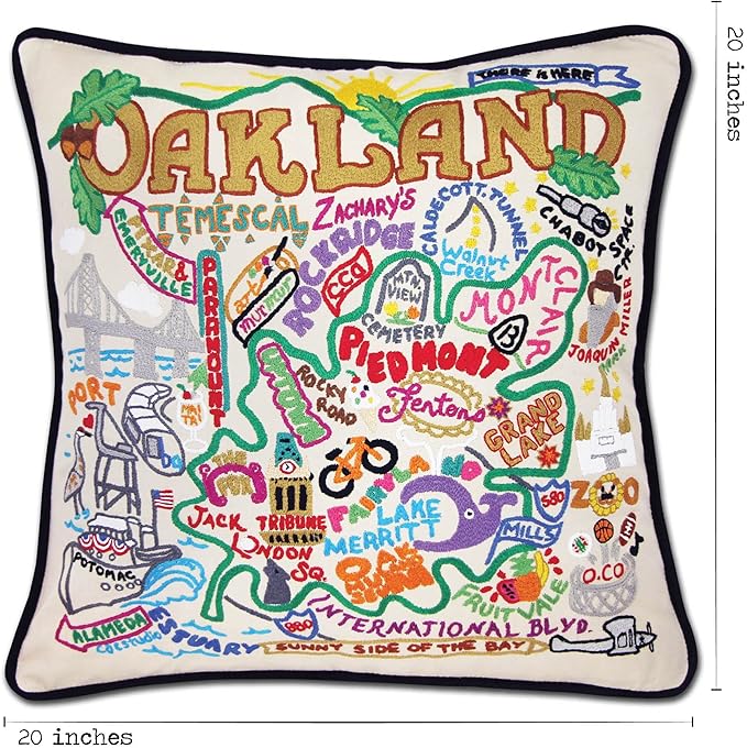 Catstudio Oakland Embroidered Decorative Throw Pillow