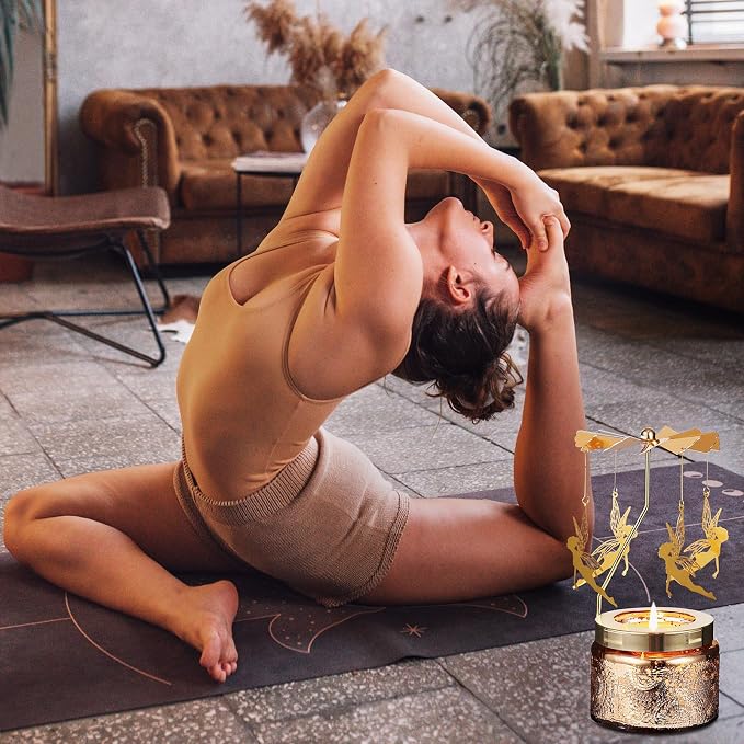 Girl with Wings Rotating Candle, Gifts for Women Mom Daughter Sister Wife | Birthday Gifts for Women Friendship, Unique Scented Candle Gift for Christmas Anniversary Mothers Day