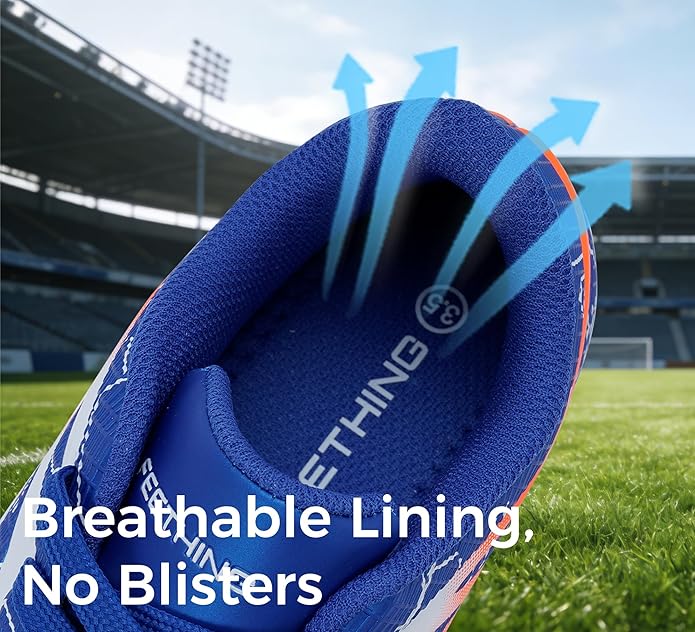 Kids Soccer Cleats Firm Ground - Lightweight Breathable Football Shoes for Boys Girls Youth Outdoor Training on Natural Grass