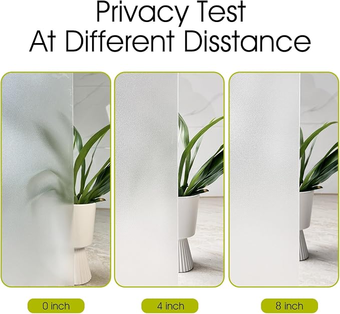 KESPEN Frosted Window Privacy Film Heat Control UV Sun Blocking Glass Stickers Static Cling Non Adhesive Door Coverings Decals for Bathroom Home Office, Sparkling, 35.4 Inch X 13.1 Feet