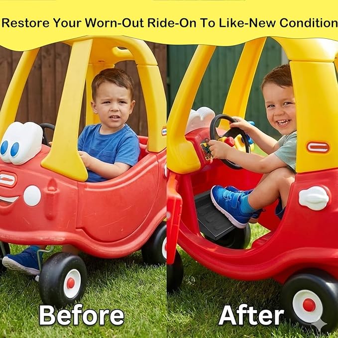 Removable Floorboard Footrest for Little Tikes Cozy Coupe - Protect Toddler Feet While Pushing - Ride-On Car Accessory Fits Classic, Fairy & Dino (Floorboard Only)
