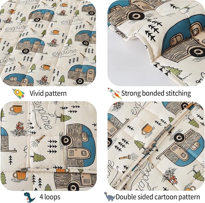 Weighted Blanket - 3 lbs Ivory Forest Heavy Blanket, 20"x30", Small Size Breathable Lap Blanket