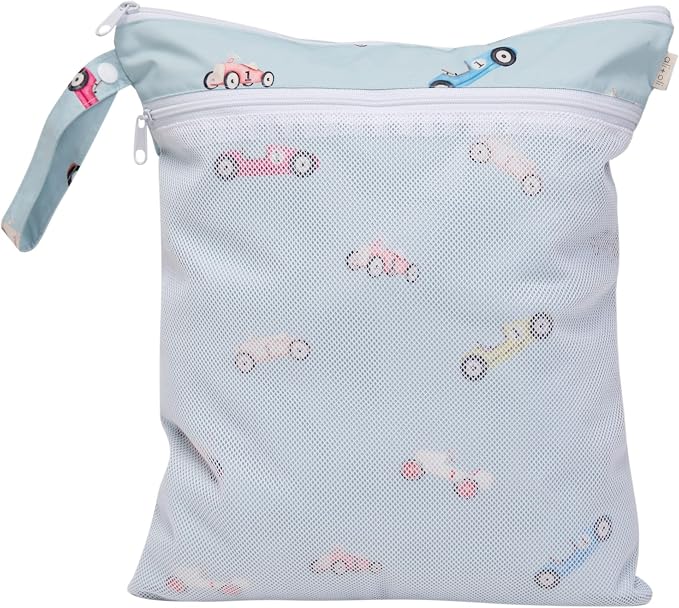 Ali+Oli Wet Dry Bag, Dual Compartment, Water Resistant, Baby Gear | Swimwear storage, Stroller attachment, Daycare essentials, Clothing separation, Travel organization, Reusable
