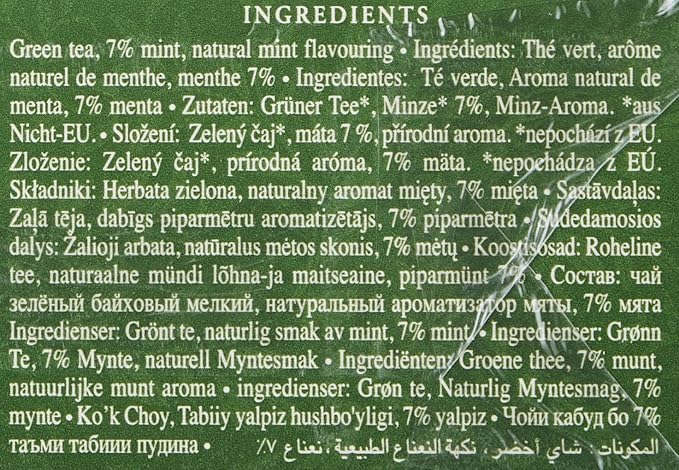 Ahmad Tea Green Tea, Green Tea Mint Teabags, 100 ct - Caffeinated and Sugar-Free (Pack of 3)