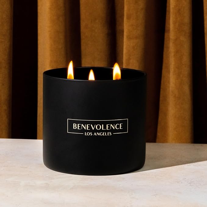 Benevolence LA Premium Black Berries Large 3-Wick Scented Candle – 45-Hour Burn – Luxury Natural Soy Candle for Home – Aromatherapy & Room Decor – 14.5oz