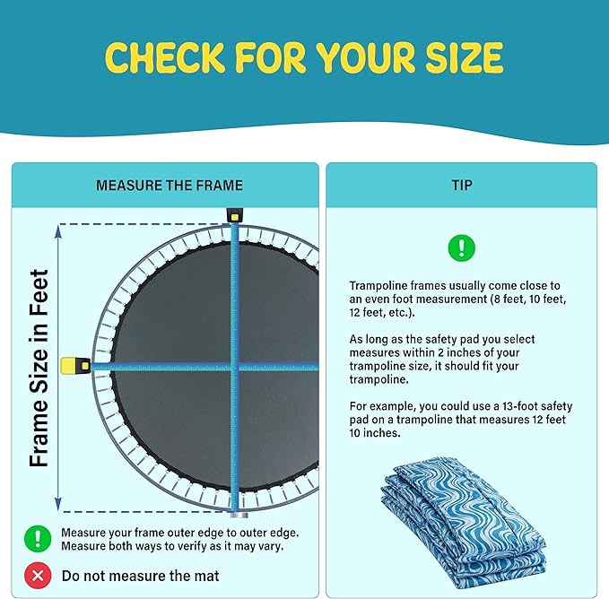Machrus Upper Bounce Round Trampoline Replacement Safety Pad Spring Cover, Protective Accessories