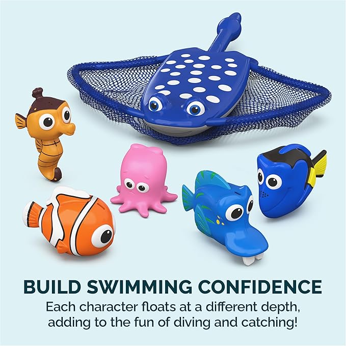SwimWays Disney’s Finding Dory Mr. Ray’s Dive and Catch Game, Water Toy, Outdoor Toys, Pool Party Favors & Bath Toys for Kids Ages 5 & Up