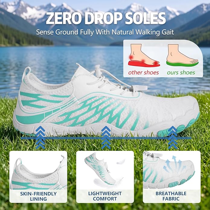 ELETON Barefoot Shoes Women Men Footwear, Wide Toe Box Hiking Zero Drop Non-Slip Quick-Dry River Boat Pool Beach Water Shoes, Lightweight Swimming Running Walking Sneakers Unisex