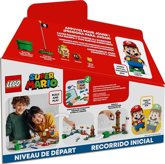 LEGO Super Mario Adventures with Mario Starter Course Set, Buildable Toy Game, Birthday Gift for Super Mario Bros. Fans and Kids Ages 6 and Up with Interactive Mario Figure and Bowser Jr., 71360