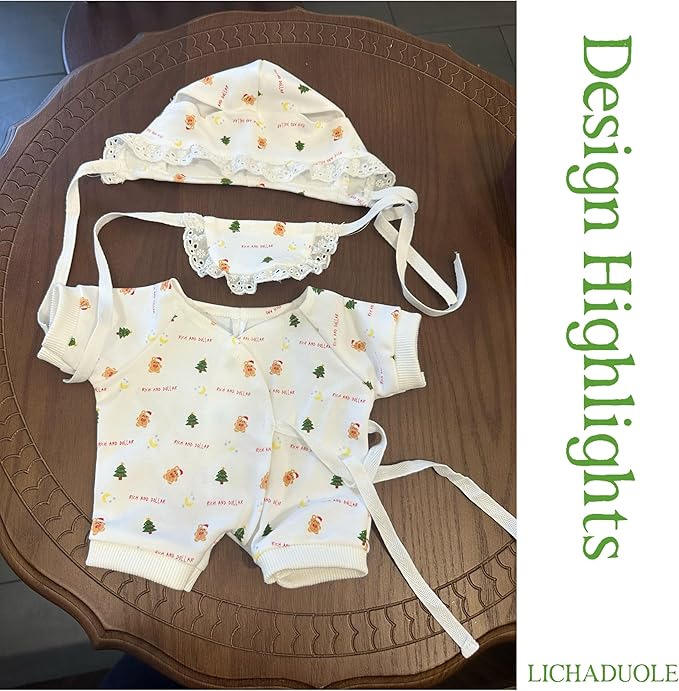 14-16''/36cm Plush Toy Bib-Style Pajama Set + Bear Romper for Chubby Teddy Bears & Bartholomew Bears(NO Doll)