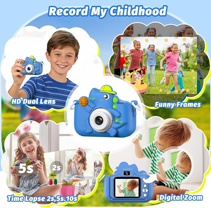 Kids Camera Toy, masterbee Children Age 3-12, Christmas/Birthday Gifts for Girls, 1080P HD Video, Gift for 3 4 5 6 7 8 9 10 11 12 Year Old Girl Blue