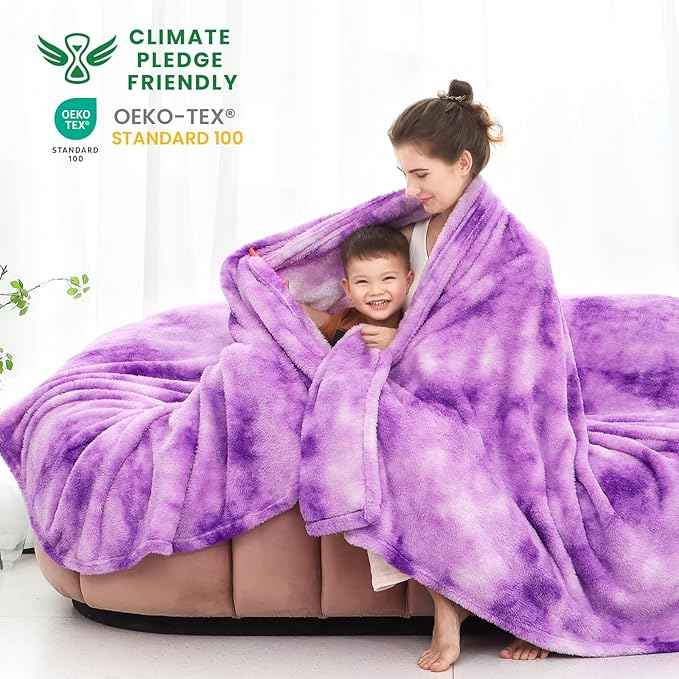 Purple Fleece Throw Blanket for Women, Cozy Soft Lightweight Throw Blankets Warm Plush Purple Fall Blankets and Throws Couch Sofa Bed Camping Travel Picnic Outdoor Blanket Bedding Kid Adults 60x80 in