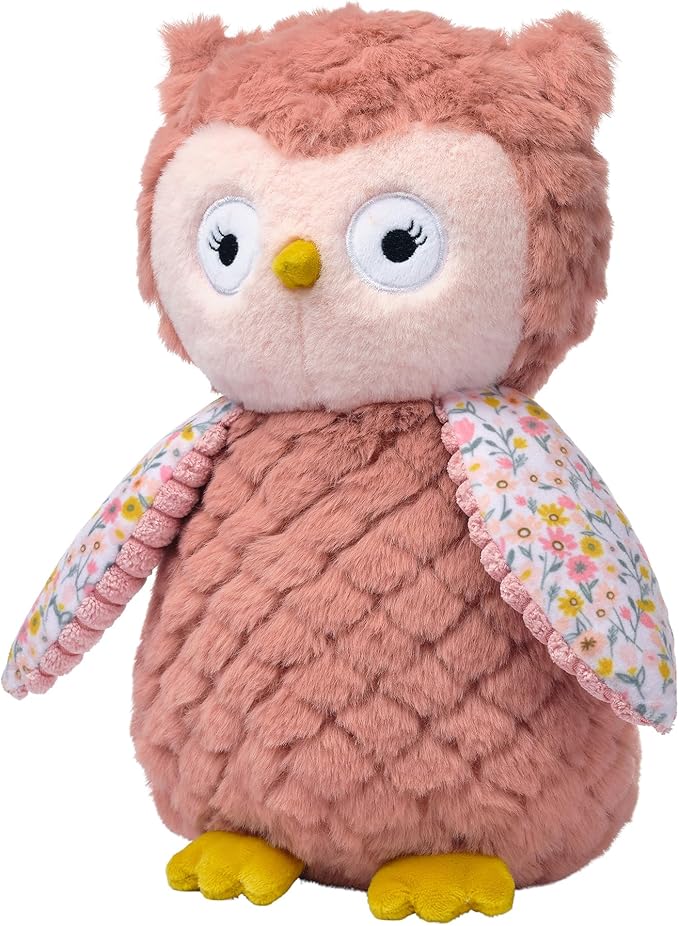Lambs & Ivy Little Garden Textured Floral Plush Owl Stuffed Animal Toy - Twiggy