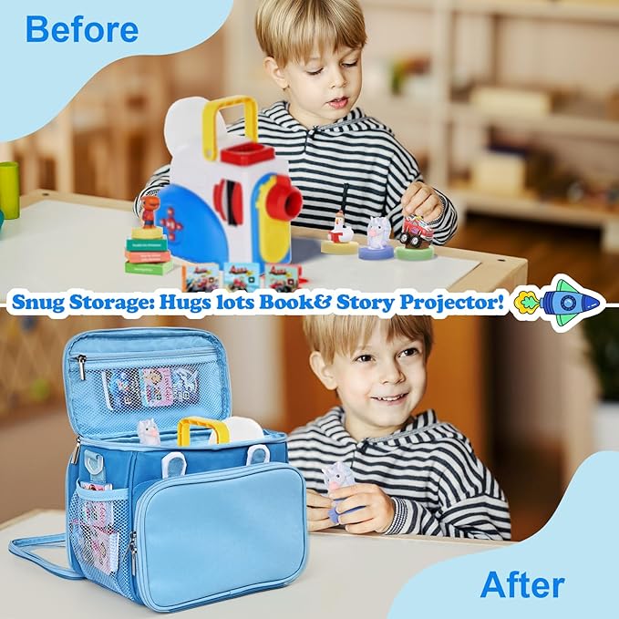 Carrying Case Compatible with Little Tikes Story Dream Machine, Storage Bag Fits for Story Dream Machine cartridges, Character（Show & Go Storage Case）