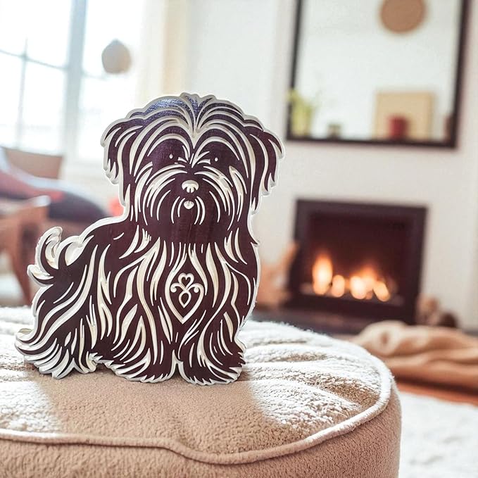 Handmade Wooden Shih Tzu Carving – Animals/Dog