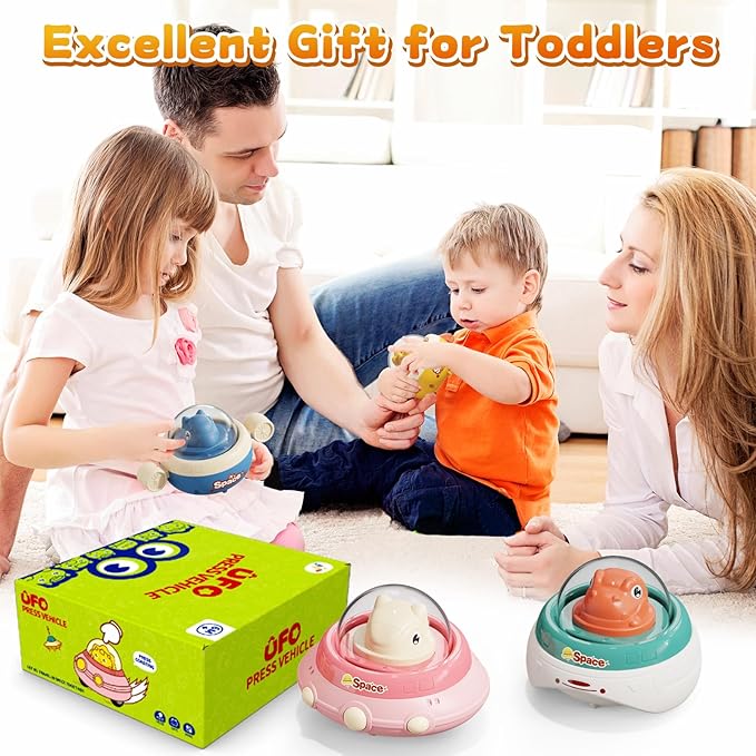 Dinosaur Toy Cars for Toddlers 1-3,4Pack Press and Go Cars Baby Toys 6-12-18 Months,1 Year Old Boy Toys Dino Car,Infant Car Toys for Ages 0-2,1st Birthday Gifts for 1 Year Old Boy