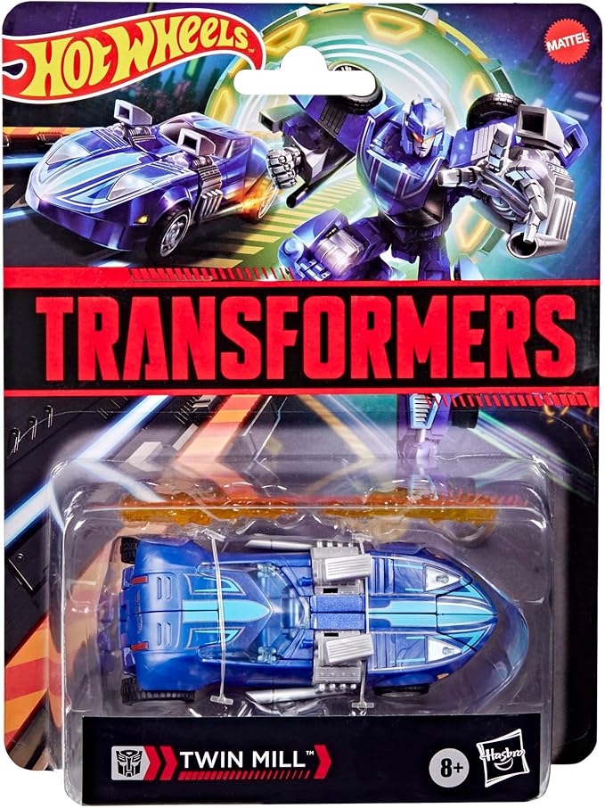 TRANSFORMERS Collaborative Hot Wheels x Twin Mill, Deluxe Class 5-Inch Robot Action Figure Converts to Racecar, Car Toys for Ages 8+