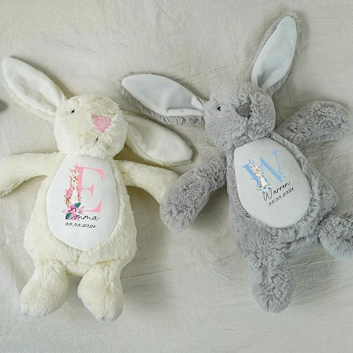 Custom Plush Bunny Keepsake Toy Hold Me Close Worry Hug Rabbit Personalized Stuffed Animal Doll Baby Shower Birthday Gift