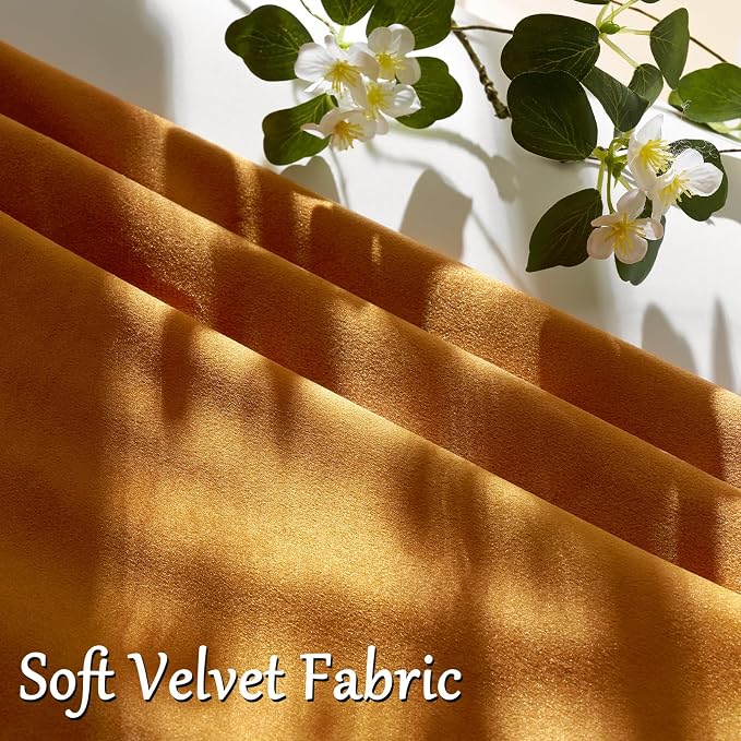 GIGIZAZA Orange Velvet Pillow Covers 26x26 Decorative Pillows Pack of 2 | Throw Pillows for Couch,Euro Sham,280gsm Soft Textured Fabric,Modern Pillowcases,Luxury Cushion Covers
