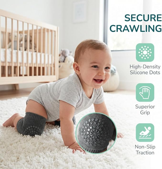 Little World Baby knee Pads for Crawling - Anti Slip Unisex Baby Knee Protectors - Toddler Knee Pads Gift Idea for Baby