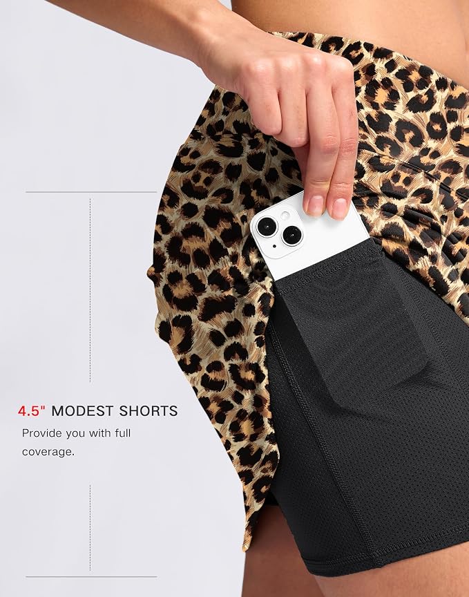 16" Skorts with 2 Pockets | Side Slits, High Waisted, A Line, Casual, Pickleball, Athletic, Golf, Tennis Skirt, for Women