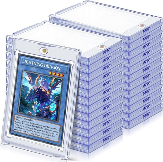 50ct Magnetic Card Holders Cases, 35pt Acrylic Baseball Hard Plastic Card Case Fit for MTG, TCG, Standard Cards, Sports Cards Storage and Display