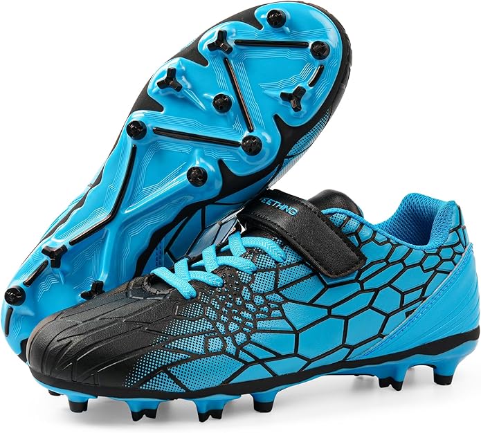 Kids Soccer Cleats for Boys Girls Soccer Shoes Firm Ground Youth Lightweight Athletic Training Football Cleats for Little/Big Kid