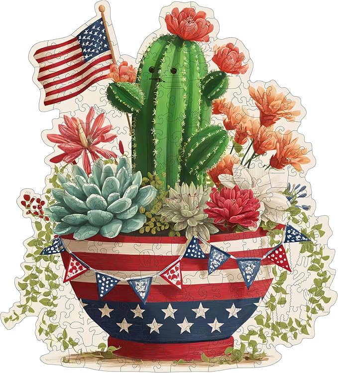 MEATRN Wooden Puzzles for Adults - Artistic Succulent Cactus Wooden Jigsaw Puzzles, Premium Plant Wood Puzzle for Relaxation and Home Décor, Collectible Gift, 507 Pcs, 15.7 x 17.3in