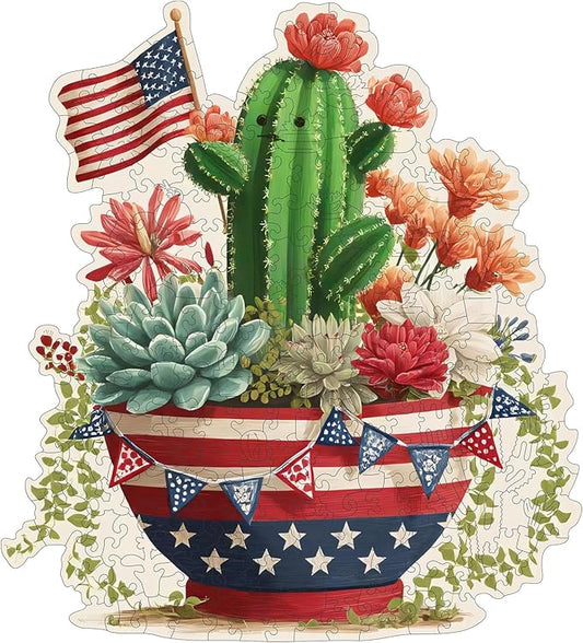 MEATRN Wooden Puzzles for Adults - Artistic Succulent Cactus Wooden Jigsaw Puzzles, Premium Plant Wood Puzzle for Relaxation and Home Décor, Collectible Gift, 507 Pcs, 15.7 x 17.3in