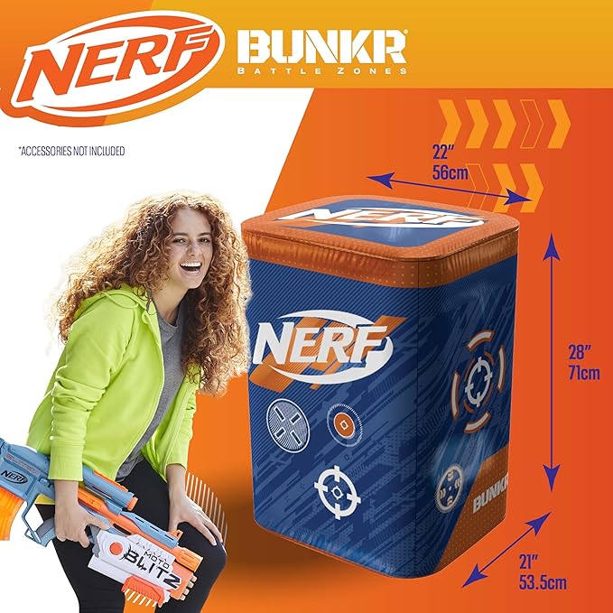 BUNKR Battle Zones NERF NERF Stadium Pack – 9-Piece Inflatable Barricade Shield Bunker Set for War, Laser Tag, Foam Dart Blasters, Gel Blasters, Water Blasters & Outdoor Battle Play