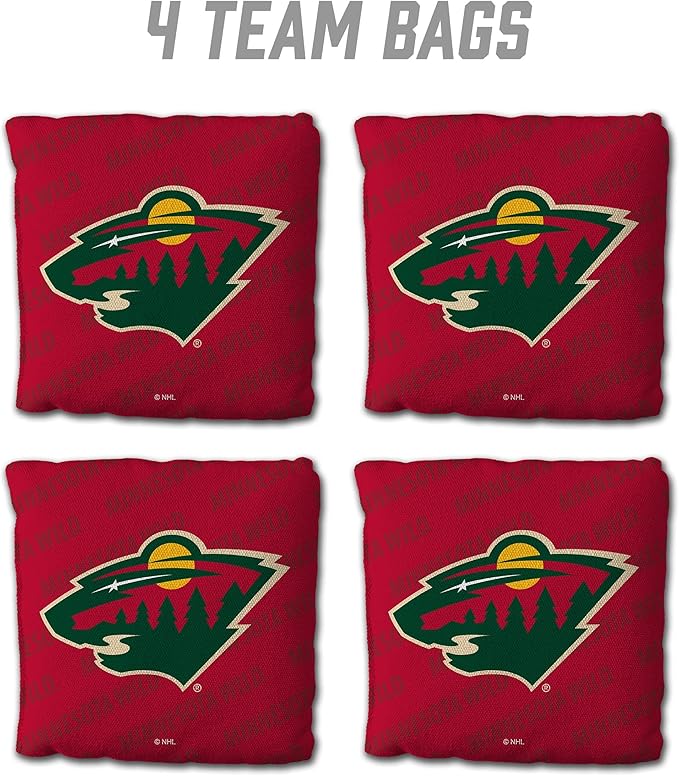 YouTheFan Officially-Licensed NHL Set of 4 Cornhole Bags - All Weather Regulation 6” x 6” Size - 16oz Weight - Designed in USA