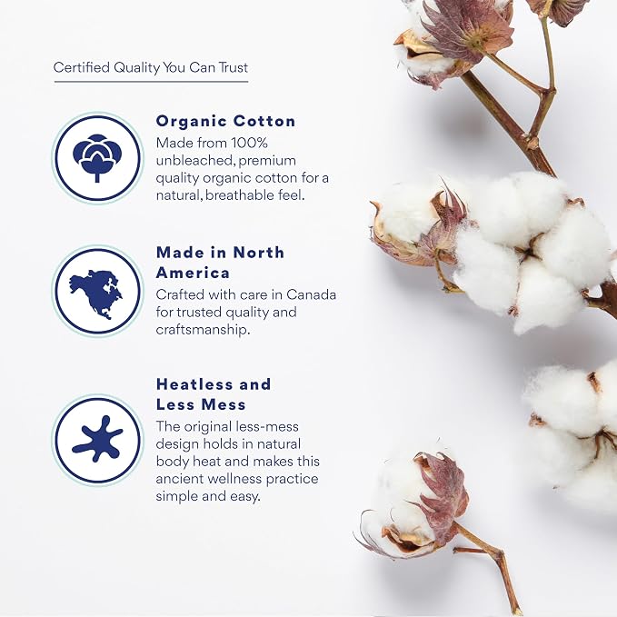 QUEEN OF THE THRONES Castor Oil Pack for Thyroid - Heatless, Less-Mess, Reusable - Organic Cotton Flannel, Comfort Fit, Soft Straps & Naturopathic Doctor Designed