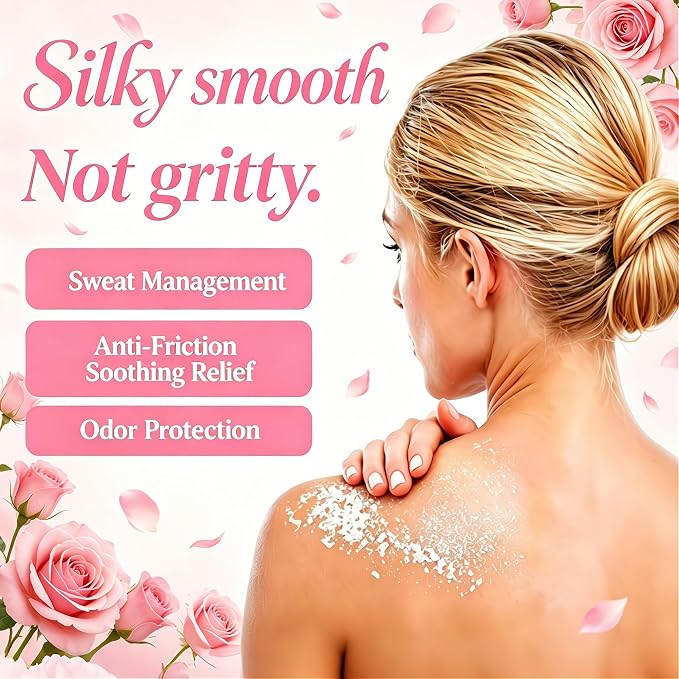 AOAO Women's Body Powder, Talc-Free Cashmere Dusting Powder for Women, Anti-Sweat & Chafing for Underarms & Skin Folds, Soothe with Aloe, Protect Zinc Oxide, Ladies Body Powder Daily Care, 3.53oz