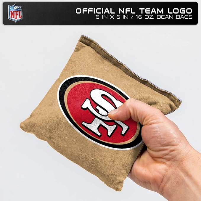 NFL Pro Football Dual Sided Bean Bags by Wild Sports, 8 Count, Premium Toss Bags for Cornhole Set - Great for Tailgates, Outdoors, Backyard