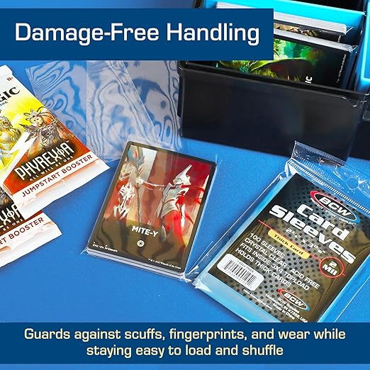 BCW Thick Card Sleeves - 100 Pack | Crystal Clear Polypropylene Protective Sleeves for Collectible Cards | Card Protector Sleeves Holds Trading Cards Up to 240pt | Fits Thick-Card Topload Holders