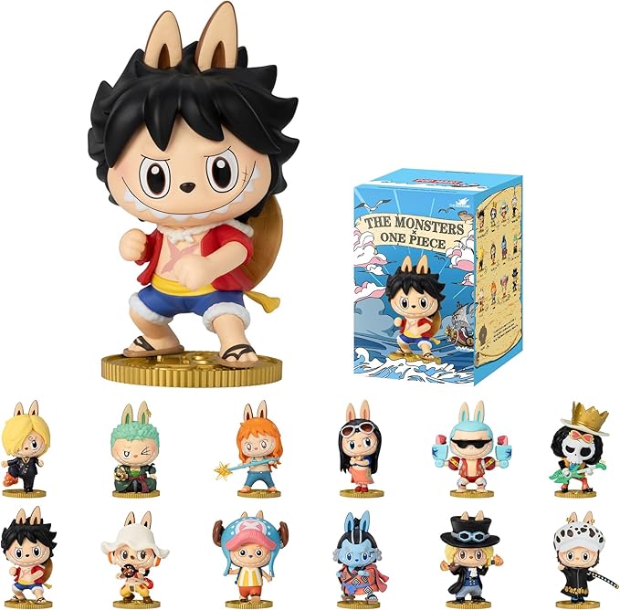 POP MART The Monsters × One Piece Series Figures Blind Box Figures, Random Design Action Figures Collectible Toys Home Decorations, Holiday Birthday Gifts for Girls and Boys, Single Box