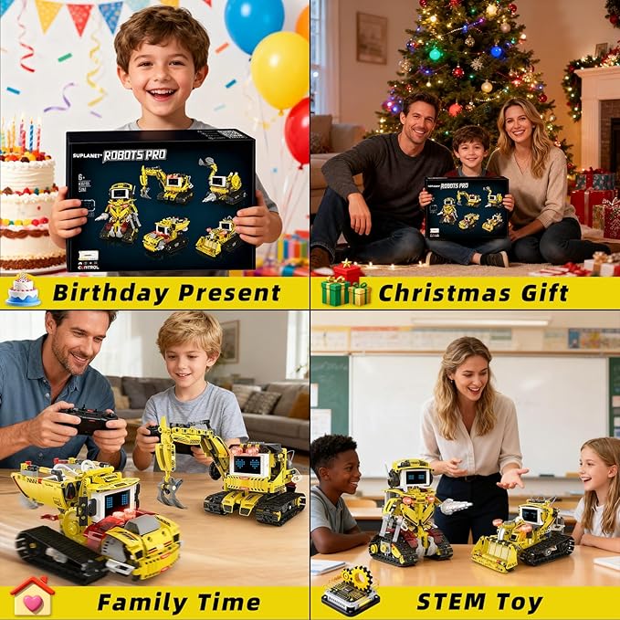 5-in-1 Programmable Robot Building Block Set for Kids Ages 8-14, with APP or Remote Control & LED Display Screen,STEM Educational Gift for Teen Boys and Girls (660PCS)