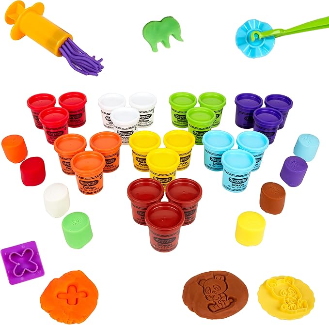 Crayola Assorted Dough Classpack with Tools, 8 Colors, Art Supplies, Over 100 Pieces, 24 per Carton