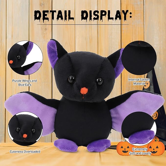 Spooky Halloween Bat Stuffed Animal - Adorable Cute & Creepy Bat Plush Toy - Perfect Halloween Decor & Gift for All Ages - Limited Edition Collectible - 6 inch