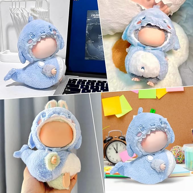 Clothes Fit for 17CM Doll, Fashion Doll Clothes Outfit Set Cute Theme Designer Toys Dress Accessories for Collector Fans Display (3D Blue Shark)