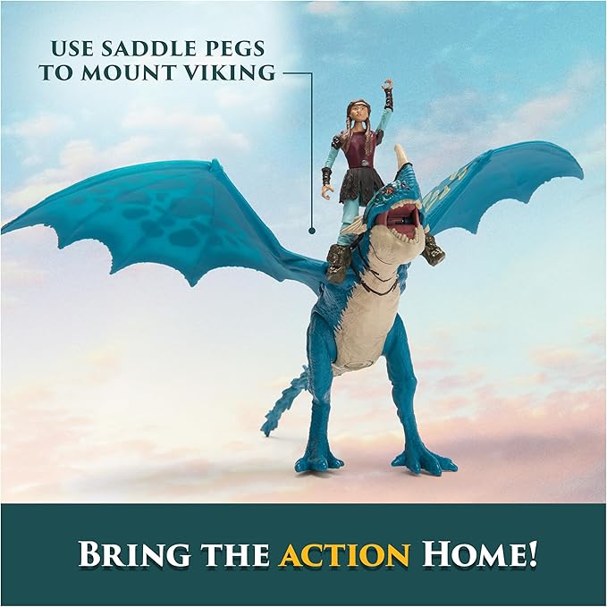 Dreamworks Dragons, How to Train Your Dragon, Deadly Nadder & Astrid, Viking Duo Action Figures, Kids Toys for Boys Ages 4 and up