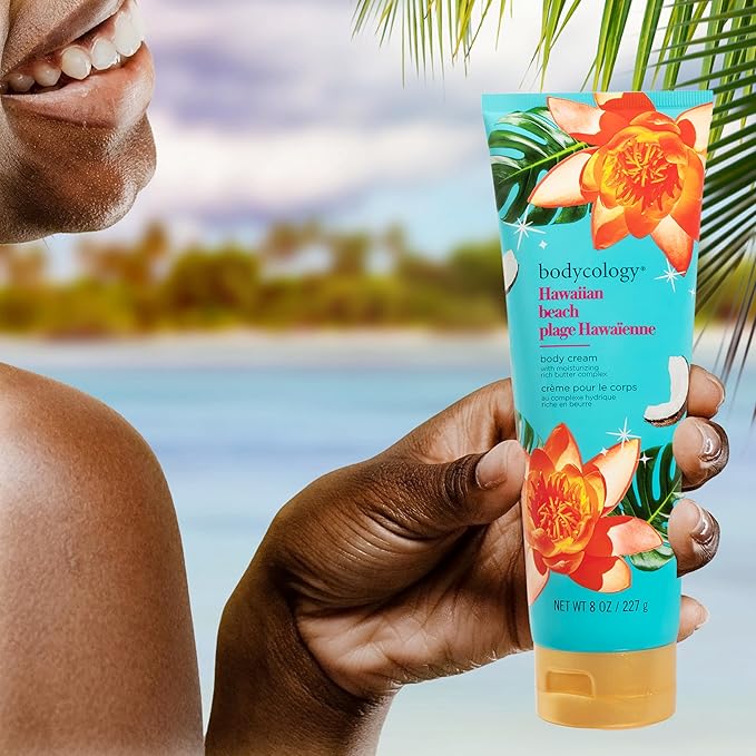 Bodycology Shea Butter Body Cream, Hawaiian Beach, 8 oz (Pack of 2)