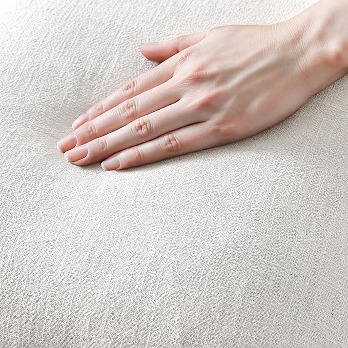 MIULEE Boho Linen Fringe Decorative Lumbar Throw Pillow Covers White 12x20 | Set of 2, Cottagecore Decor, Boho Farmhouse Neutral Pillow Covers, Rustic Couch Cushion Cases for Sofa Bed Living Room