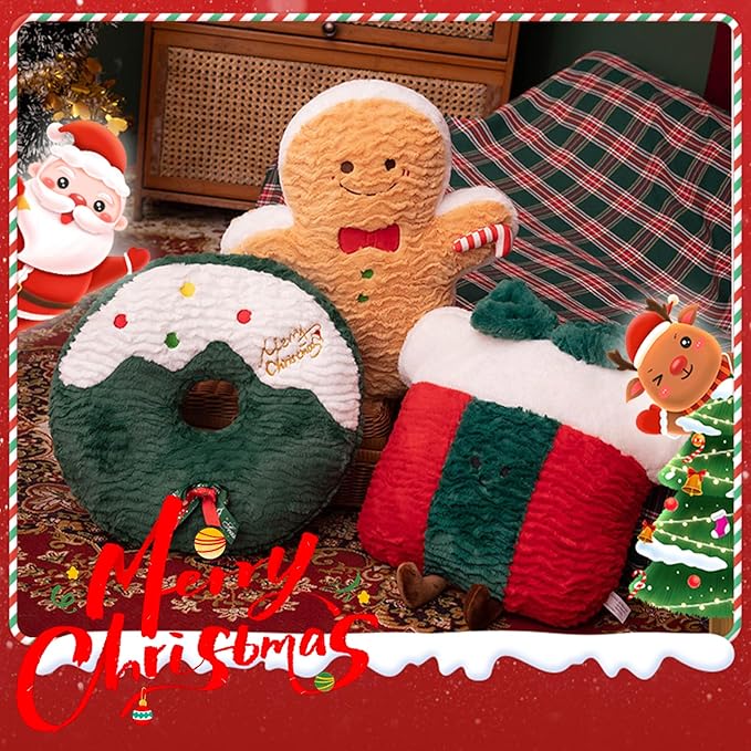 Christmas Plush Christmas Decorations Throw Pillow (16-18 Inch) - Super Soft Stuffed Animal Plush, Fluffy Holiday Decor, Couch Bed Pillow Gift (Christmas Tree)