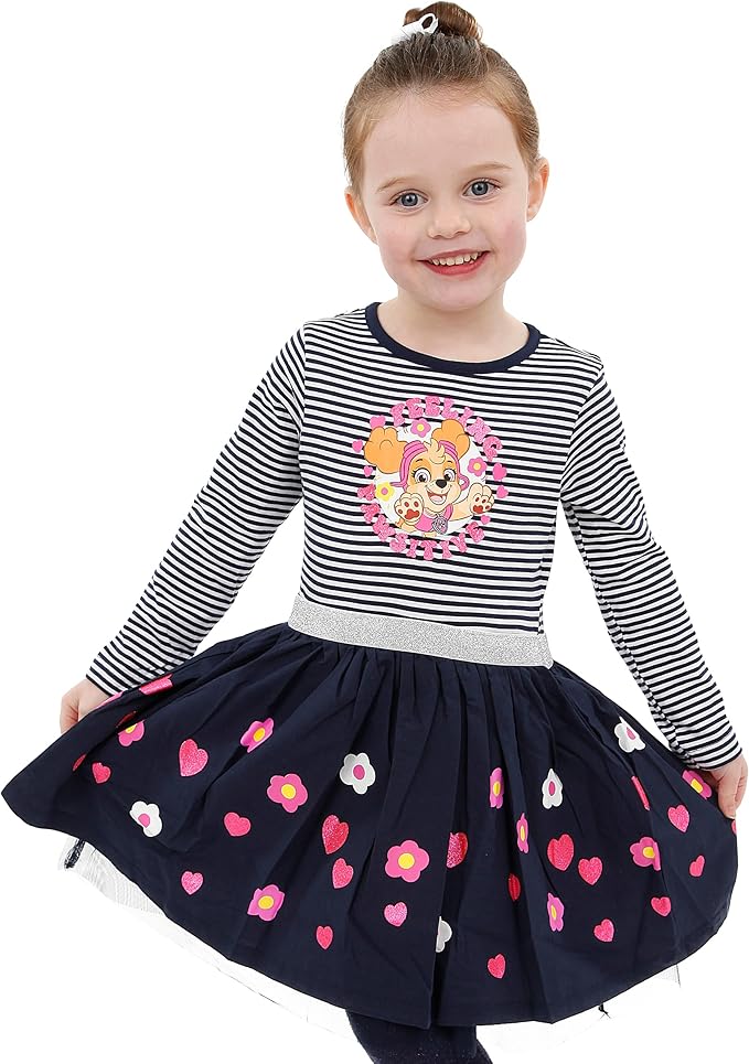 Paw Patrol Skye Dress Girls | Skye Girls Long Sleeve Dresses | Party Dress | Official Merchandise