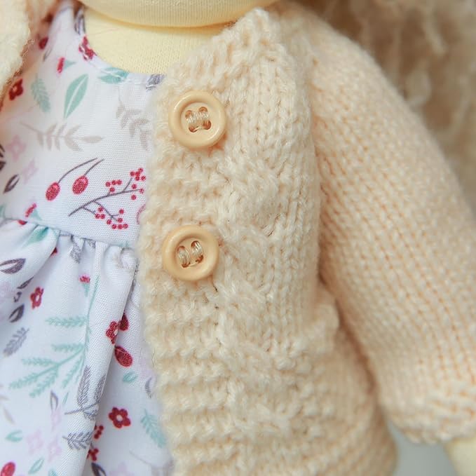 Waldorf Doll Handmade Rag Doll - Personalized Collectors Plush Doll for Kids Birthday Present with Beautiful Present Box-Kiki 12"
