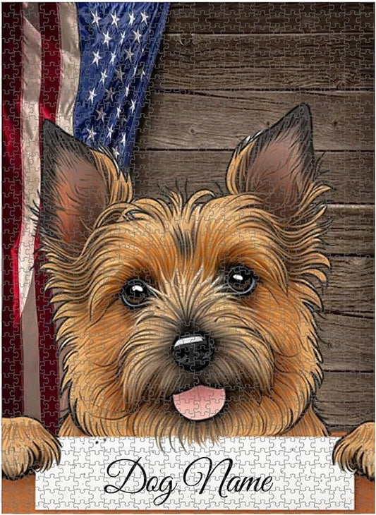 Custom Wooden Jigsaw Puzzles with Your Dog's Name on Australian Terrier Art Print - 300 500 1000PCS Puzzles Game and Home Wall Decor