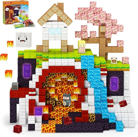100PCS Magnetic Blocks- Magnetic Building Cubes, Magnet Toys for 3 4 5 6 7 8 Year Old,Children Sensroy Toys & Games, Christmas Birthday Gifts for Boys & Girls Ages 3+
