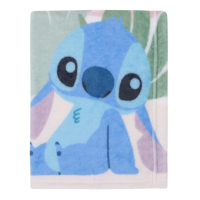 Disney Stitch Ohana Means Family Photo Op Baby Blanket 30 x 40 inches Soft Cozy Travel Friendly Machine Washable