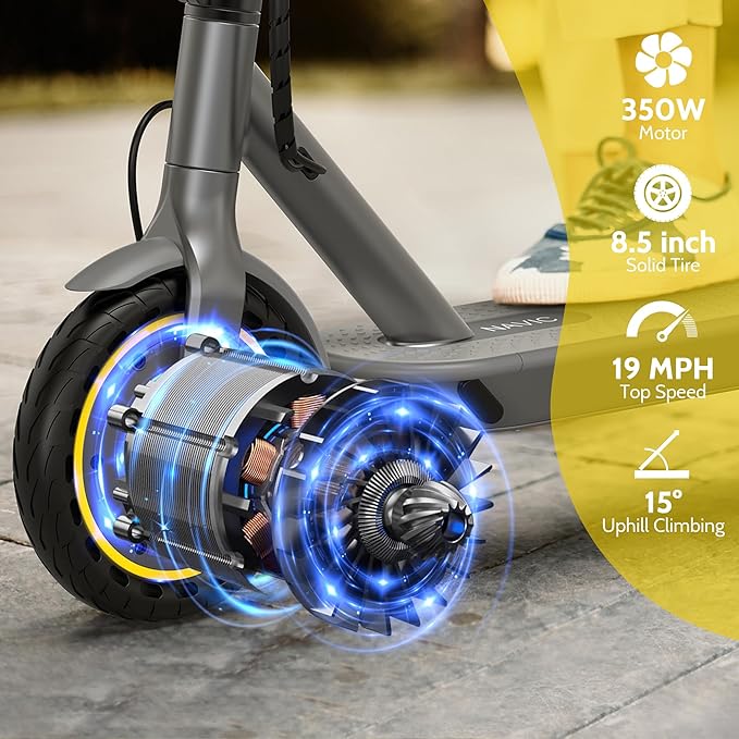 NAVIC Electric Scooter with Dual Suspension/Braking, 350W/500W Motor, 19/22 Mph,Max 22/25/27/49Miles Range, Foldable E Scooter for Adults with App